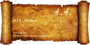 Alt Andor névjegykártya