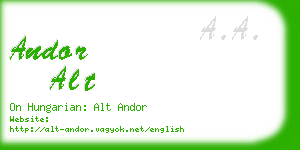 andor alt business card